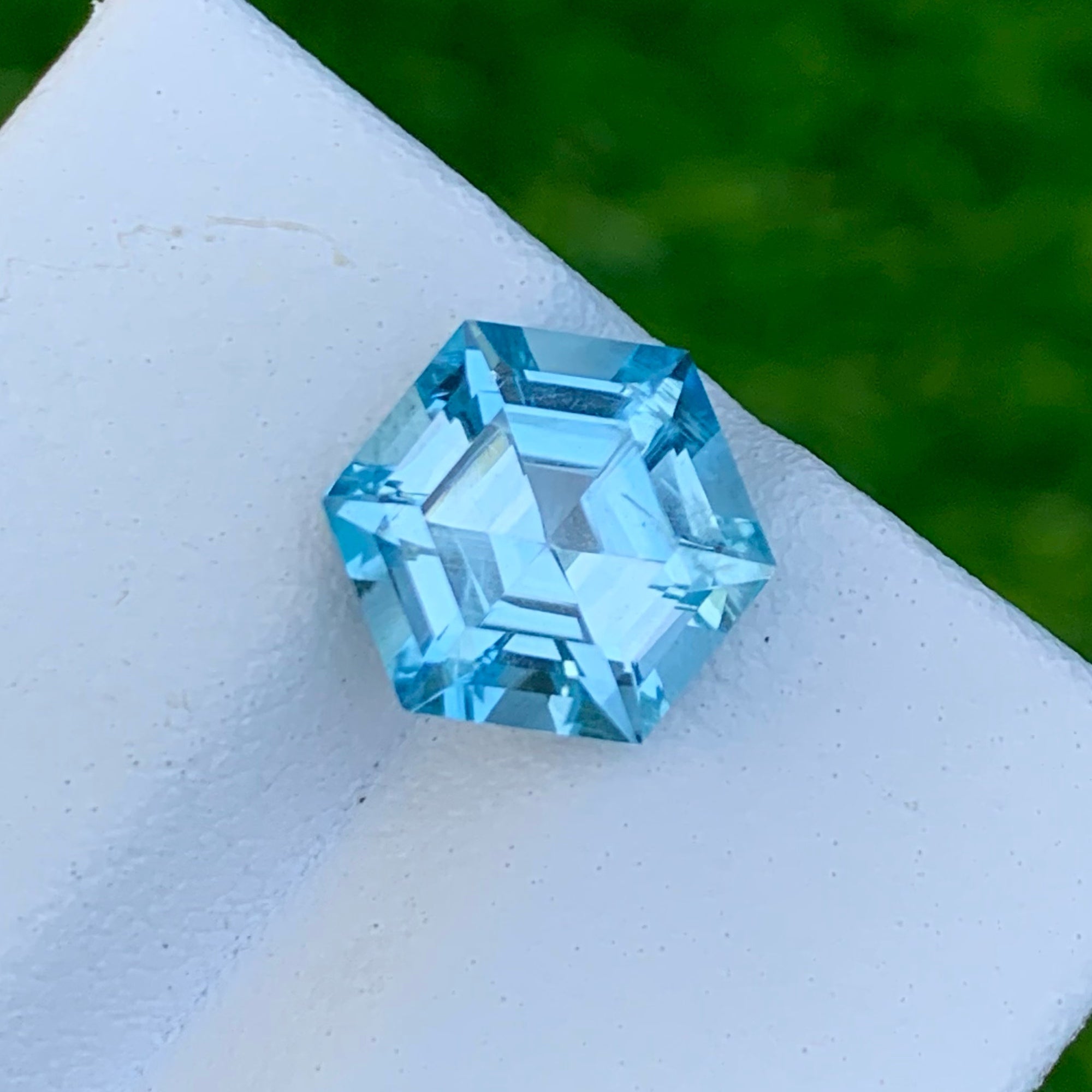 Stunning Hexagon Cut Swiss Blue Topaz