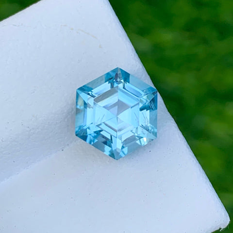 Stunning Hexagon Cut Swiss Blue Topaz