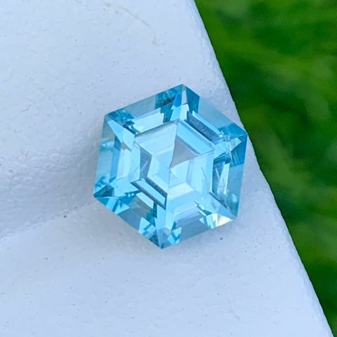 Stunning Hexagon Cut Swiss Blue Topaz