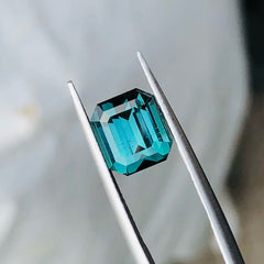 2.90 Carats Stylish Emerald Cut Indicolite Tourmaline