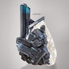 Vibrant Blue Indicolite Tourmaline Cluster