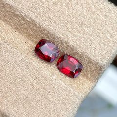 Vivid Red Natural Spinel Gemstone Pair