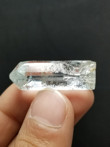 Natural Etched Aquamarine Crystal with Unusual Bullet Termination from Skardu, Gilgit, Pakistan