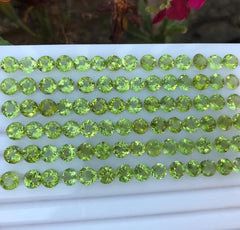 Calibrated Sizes Diamond cut Round Natural Peridot lot