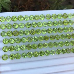 Calibrated Sizes Diamond cut Round Natural Peridot lot