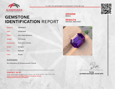 Outstanding Royal Purple Amethyst Gemstone