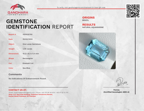 Certified Aquamarine