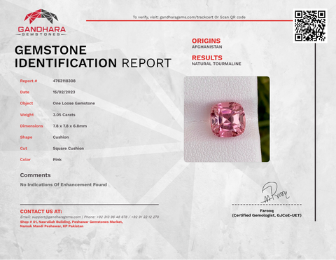 Natural Pink Loose Tourmaline Gemstone