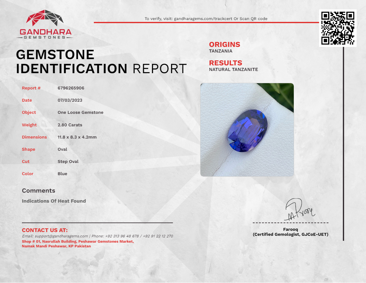 Exquisite Natural Blue Tanzanite Gemstone