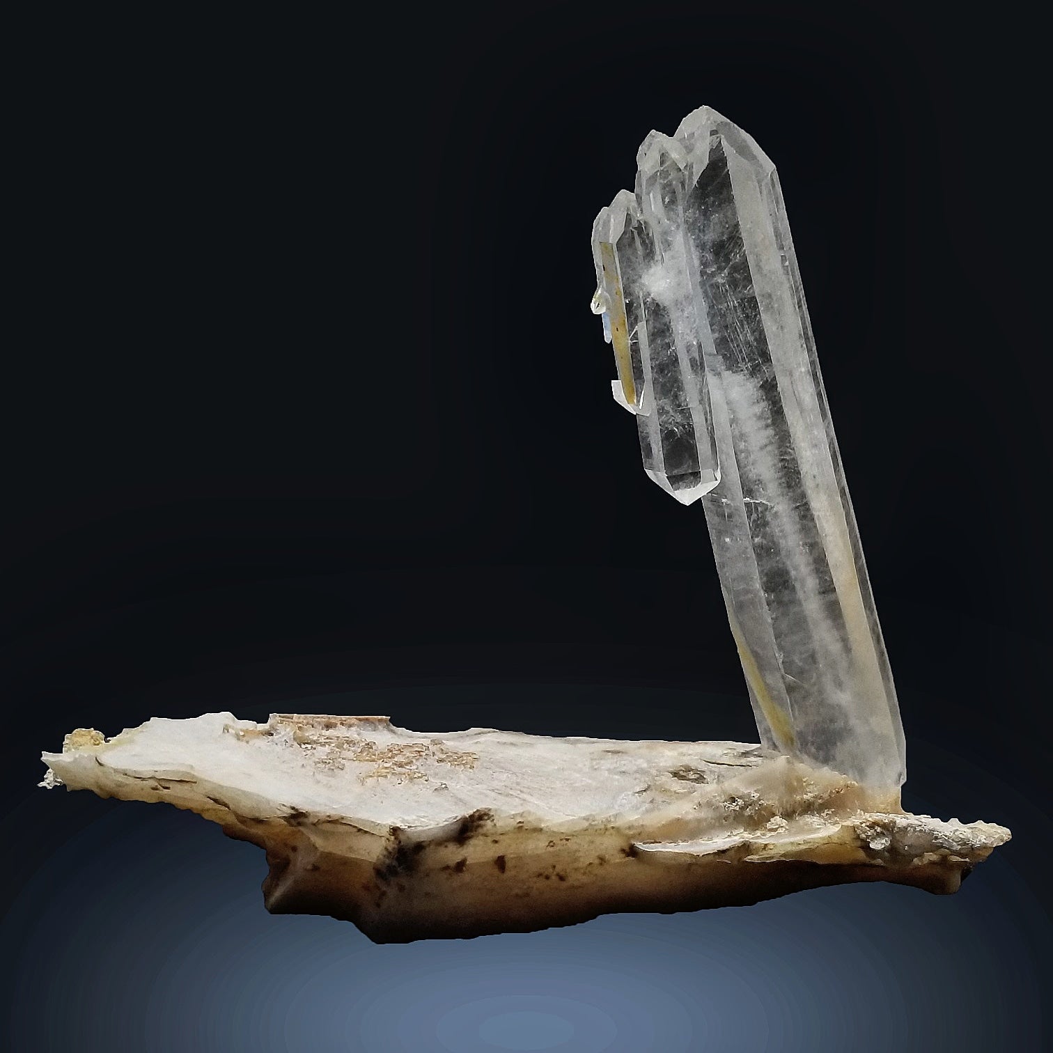 faden quartz on calcite - gandhara gems