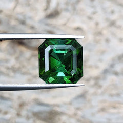 Asscher Cut Green Chrome Tourmaline