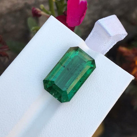 Faceted Loose Natural Green Tourmaline for ring size jewelry
