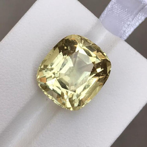 Natural deep Golden color Loose Cushion Cut Heliodore