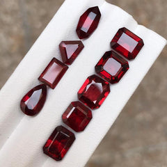 Red color Multi shaped cuts Natural Rhodolite Garnet