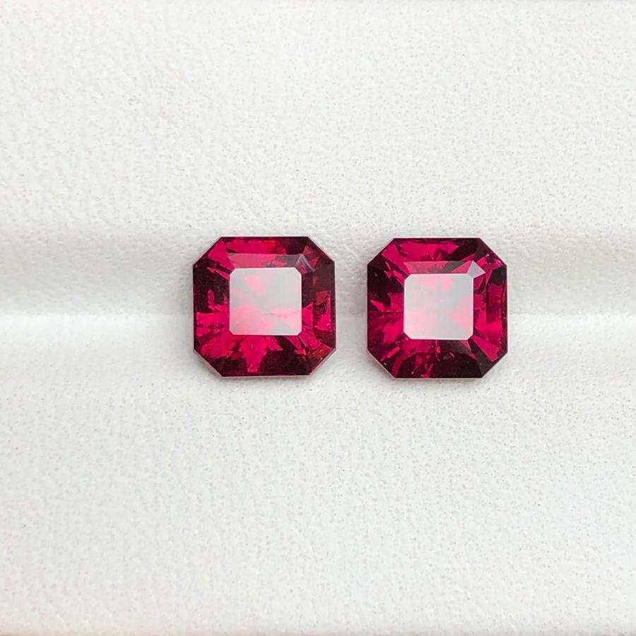 raspberry garnet pair earring - gandhara gems