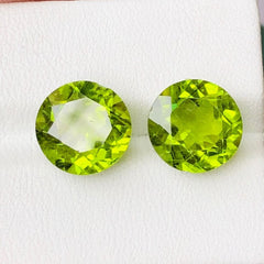 Round Cut Peridot Pair