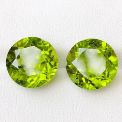 Round Cut Peridot Pair