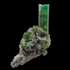 Vivid green aesthetic Tourmaline crystal cluster with perfect flat termination - Gandhara Gems