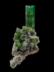 Vivid green aesthetic Tourmaline crystal cluster with perfect flat termination - Gandhara Gems