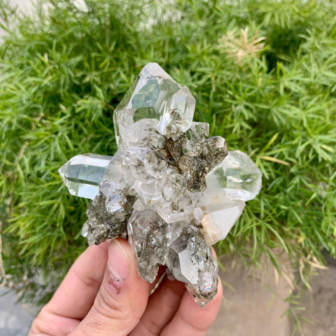 Gorgeous Robust Quartz Cluster With Chlorite Inclusion