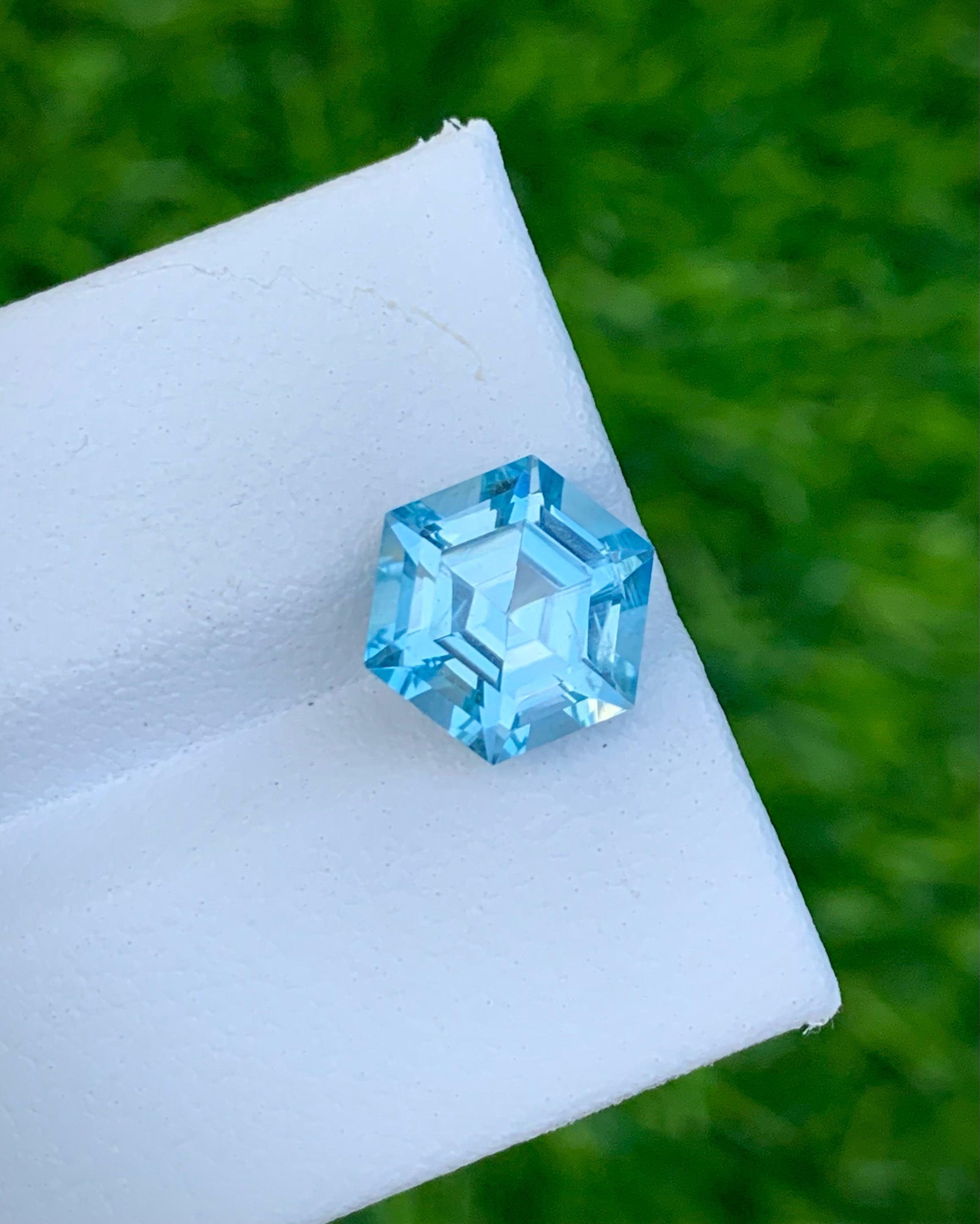 Stunning Hexagon Cut Swiss Blue Topaz